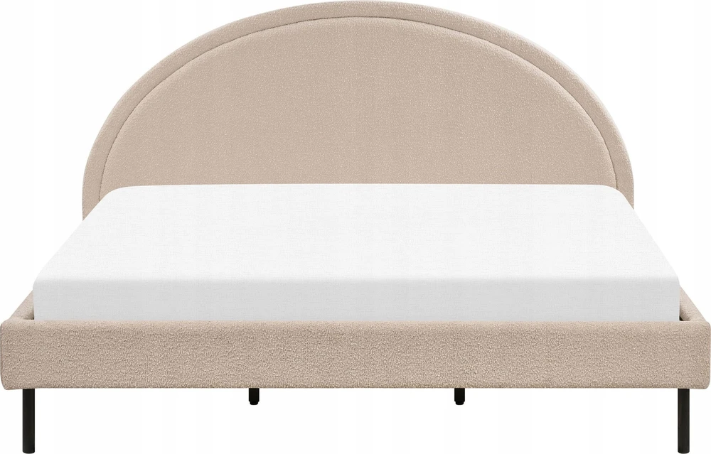 Beliani Bouclé lova MARGUT 180 x 200 cm smėlio spalvos