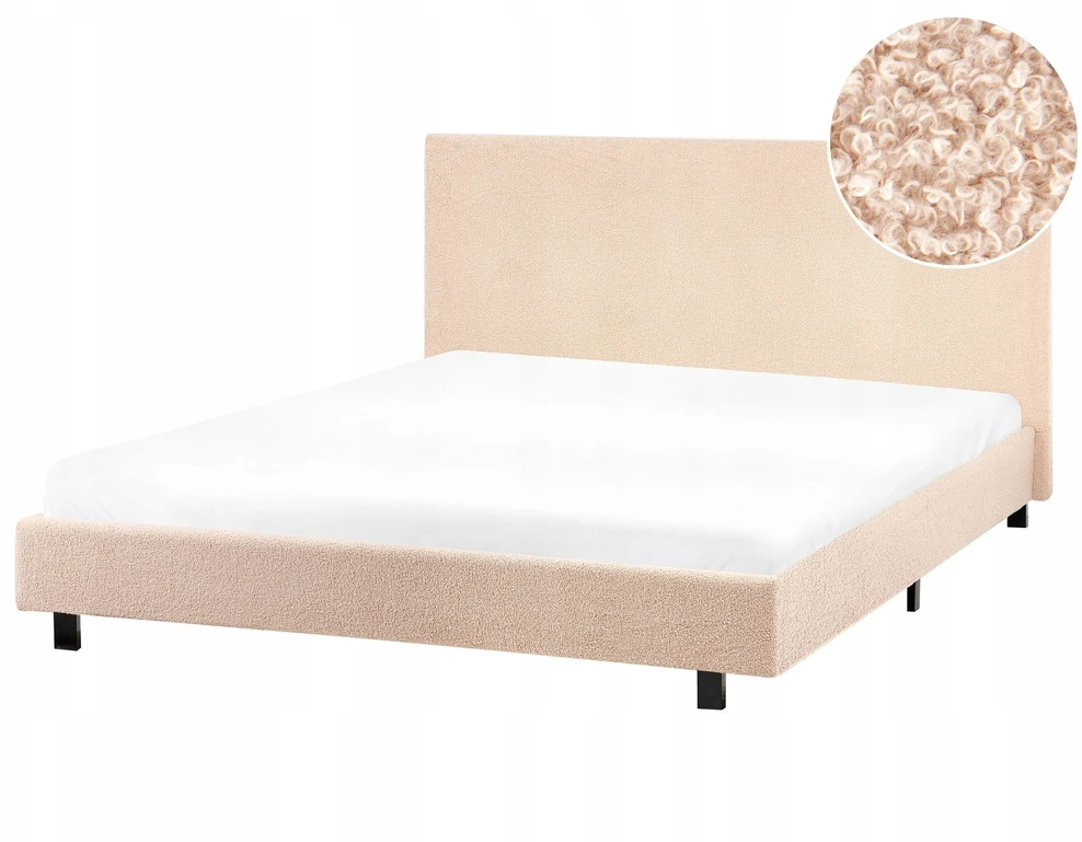 Beliani Lova Boucle ALBI 140 x 200 cm smėlio spalvos