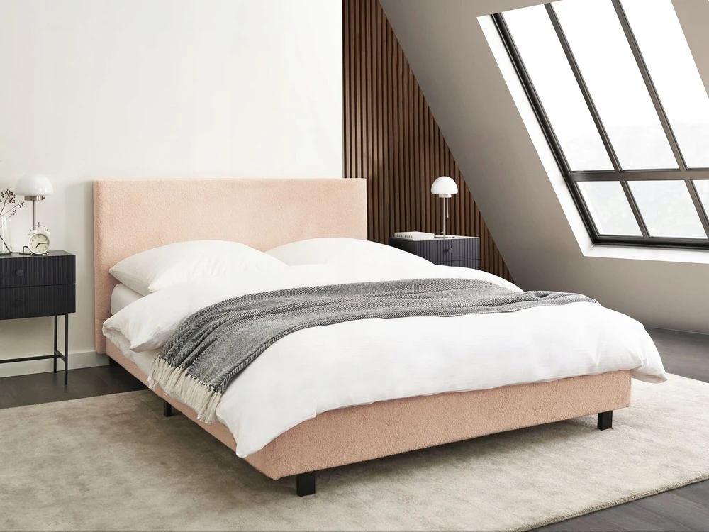 Beliani Lova Boucle ALBI 140 x 200 cm smėlio spalvos