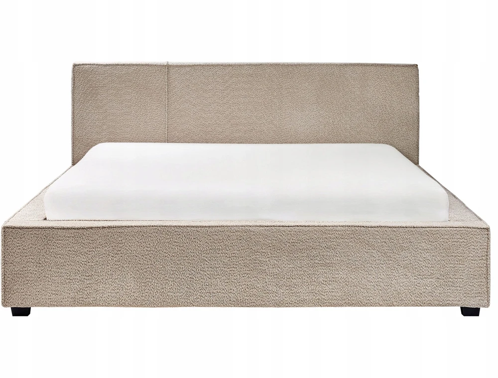 Beliani Dviejų asmenų lova MIRANDE 160 x 200 cm smėlio spalvos boucle