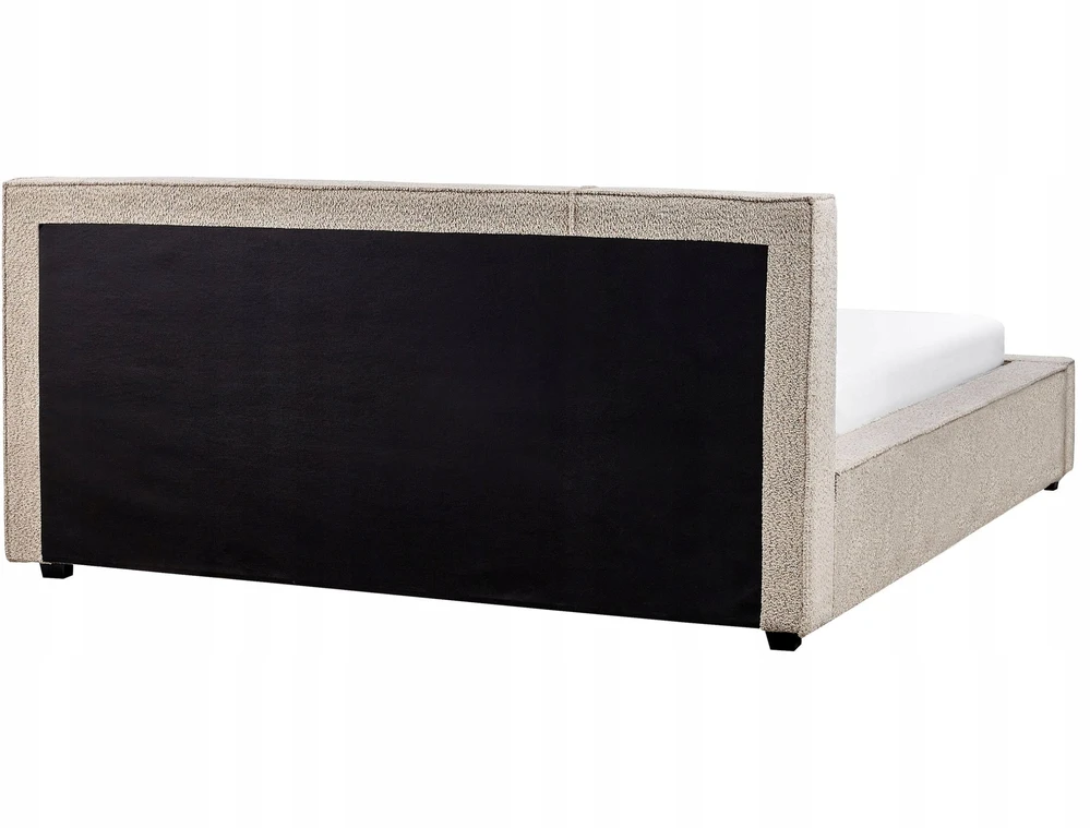 Beliani Dviejų asmenų lova MIRANDE 160 x 200 cm smėlio spalvos boucle