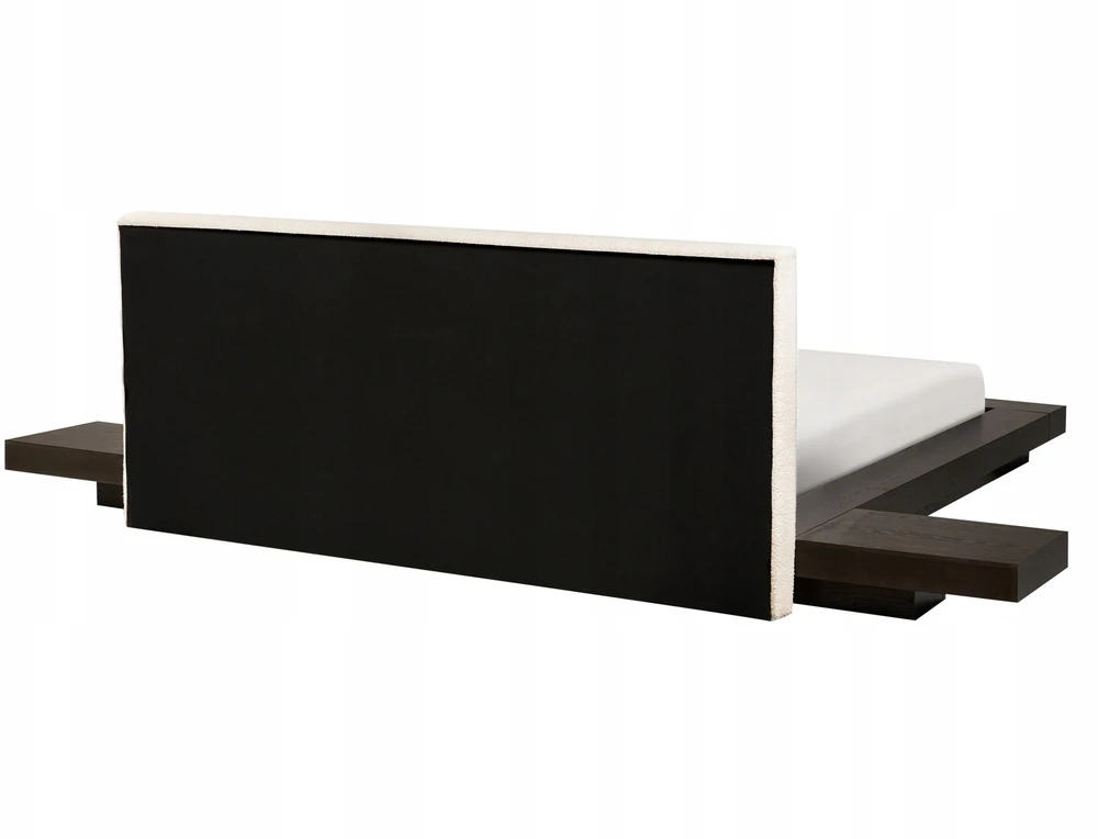 Beliani LED lova su boucle audiniu ZEN 160 x 200 cm LED tamsus uosis