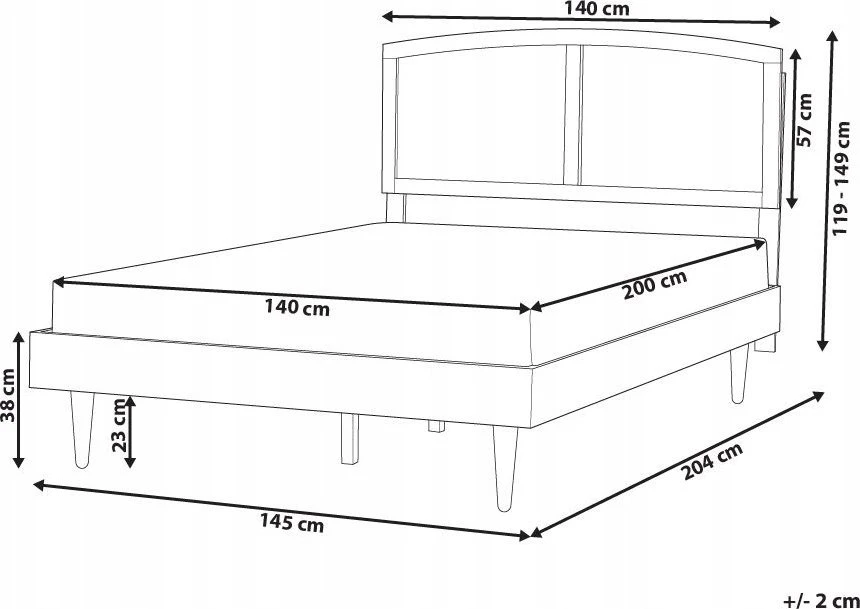 Beliani LED lova Rattan VARZY 140 x 200 cm ruda