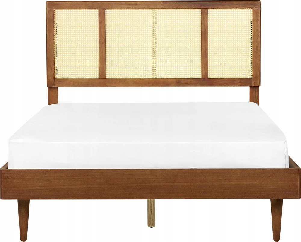 Beliani LED lova iš rotango AURAY 140 x 200 cm ruda