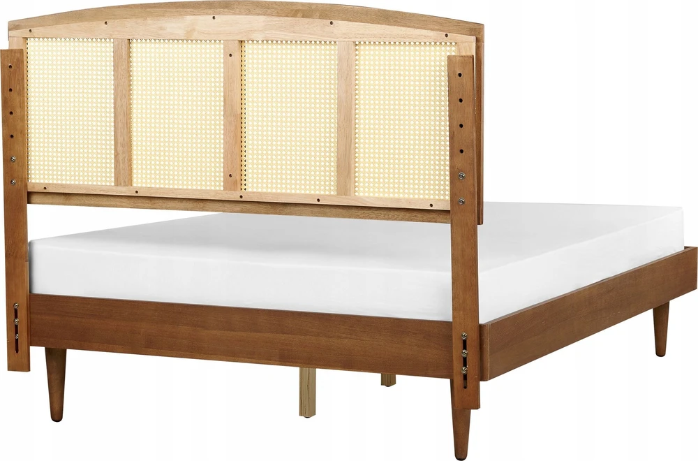 Beliani LED lova Rattan VARZY 140 x 200 cm ruda