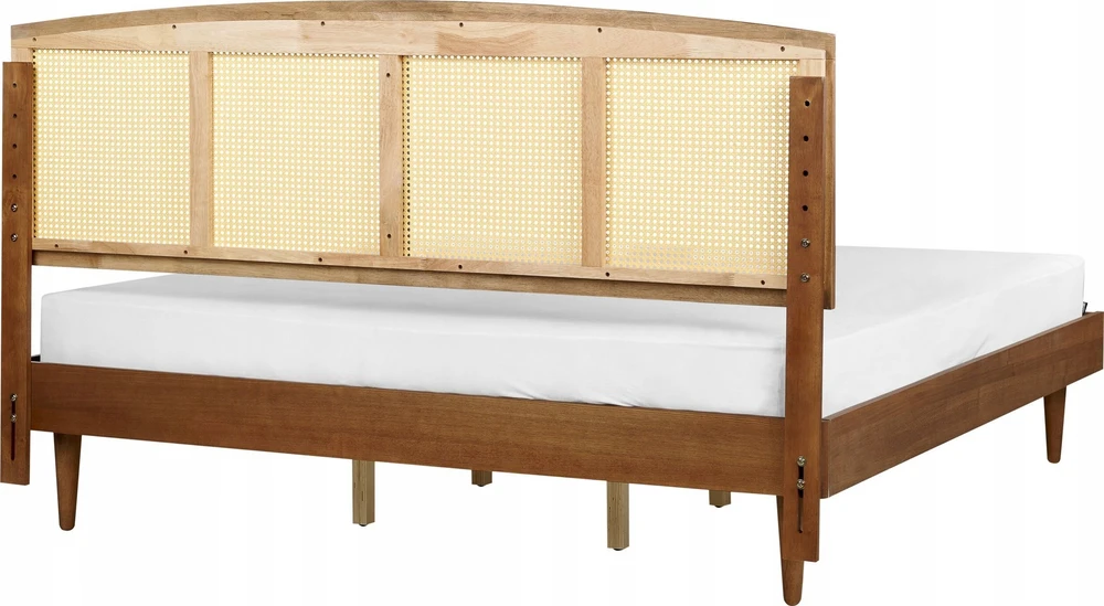 Beliani LED lova iš rotango VARZY 180 x 200 cm ruda