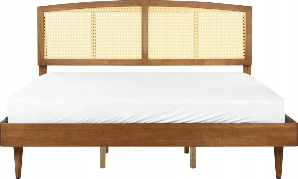 Beliani LED lova iš rotango VARZY 180 x 200 cm ruda