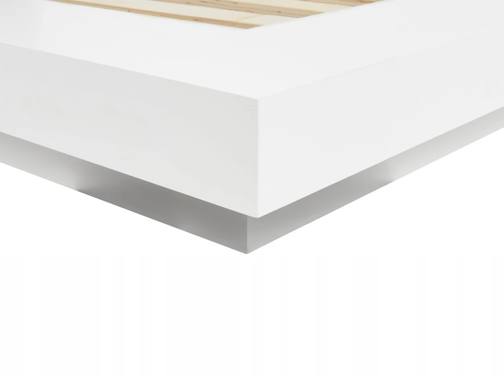 Beliani LED lova iš dirbtinės odos ZEN 160 x 200 cm balta