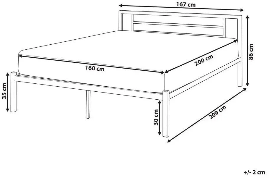 Beliani Metalinė lova CUSSET 160 x 200 cm, juoda