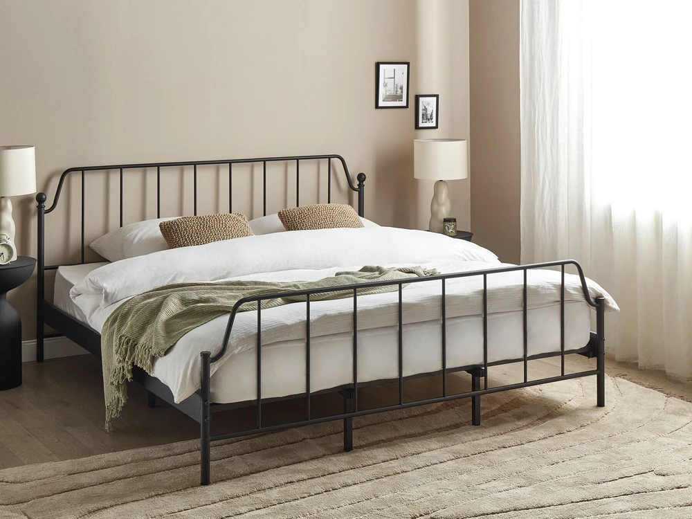 Beliani Metalinė lova MAURESSAC 180 x 200 cm juoda
