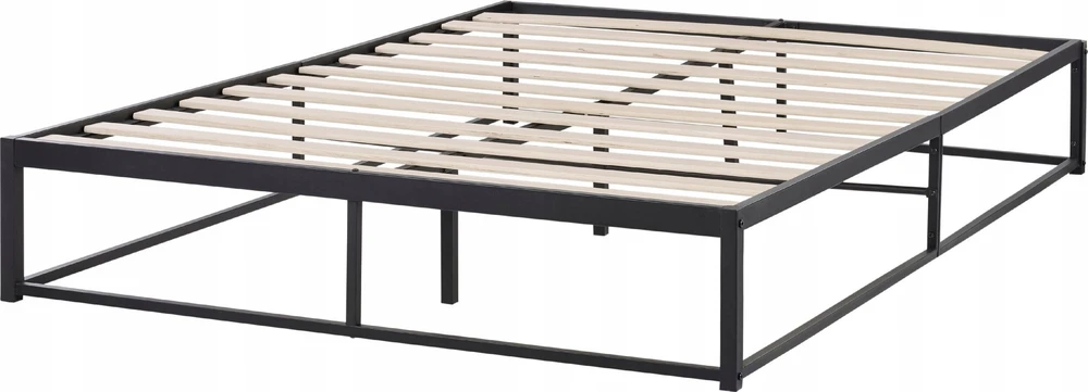 Beliani Metalinė lova VIRY 140 x 200 cm, juoda