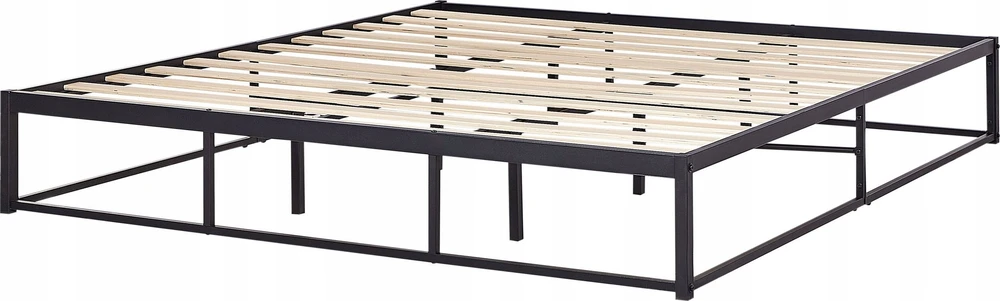 Beliani Metalinė lova VIRY 180 x 200 cm, juoda