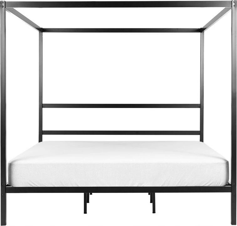 Beliani Metalinis baldakimo lovos rėmas LESTARDS 180 x 200 cm, juodas