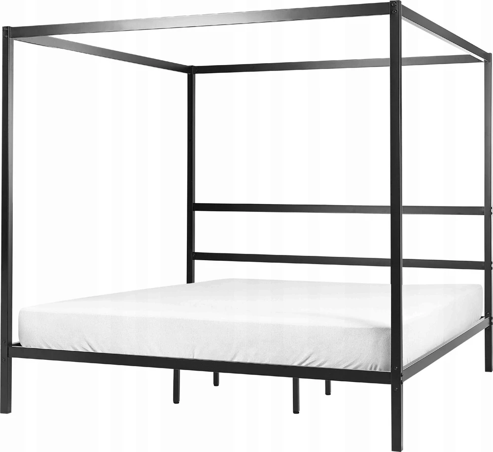 Beliani Metalinis baldakimo lovos rėmas LESTARDS 180 x 200 cm, juodas
