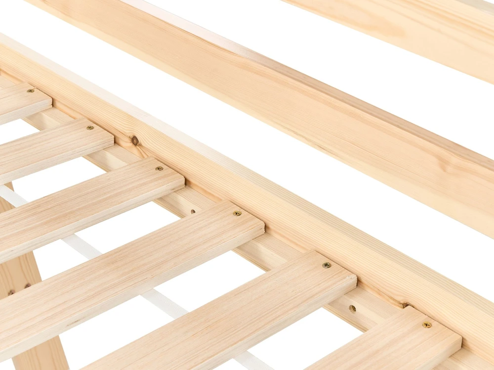 Beliani Dviaukštė lova iš pušies medienos STAPLE 90 x 200 cm su čiuožykla, šviesiai ruda