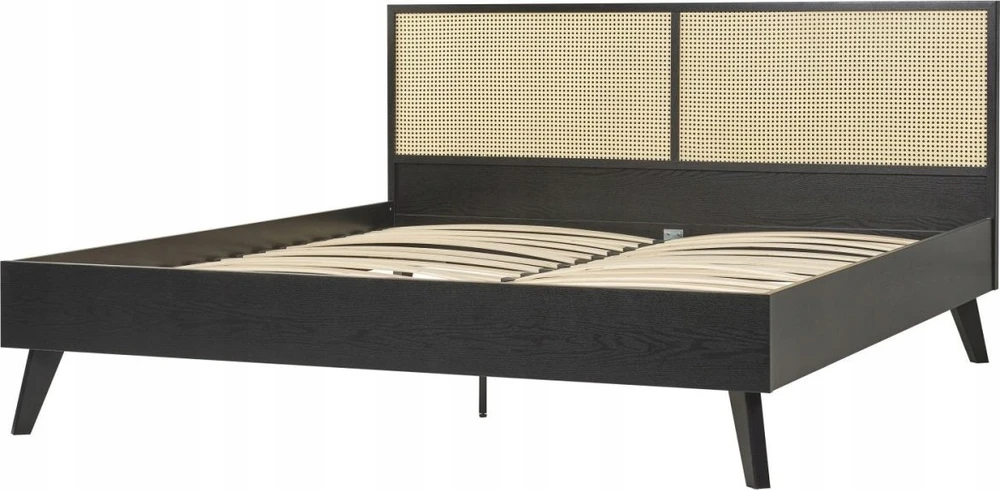 Beliani Rotango lova MONPAZIER 180 x 200 cm Juoda
