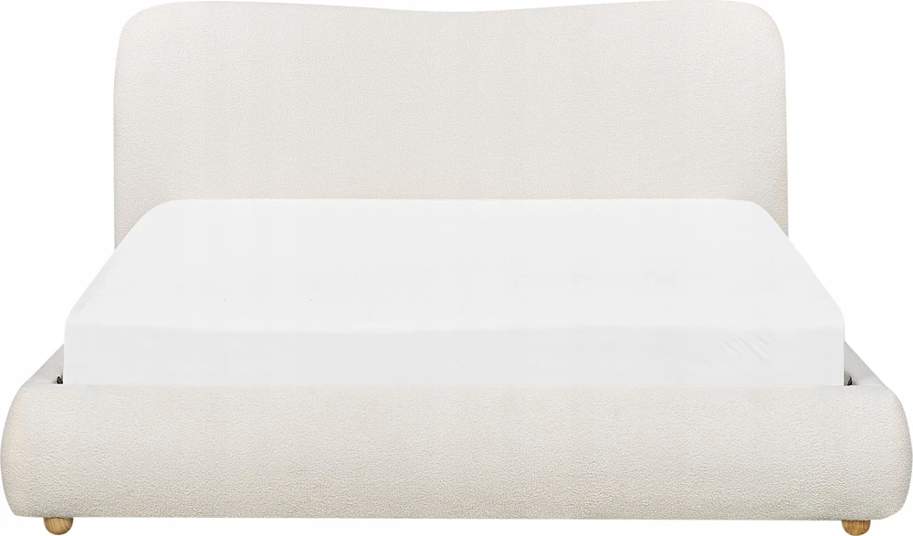 Beliani Lova su patalynės dėže BLAGNAC Boucle, balta, 160 x 200 cm