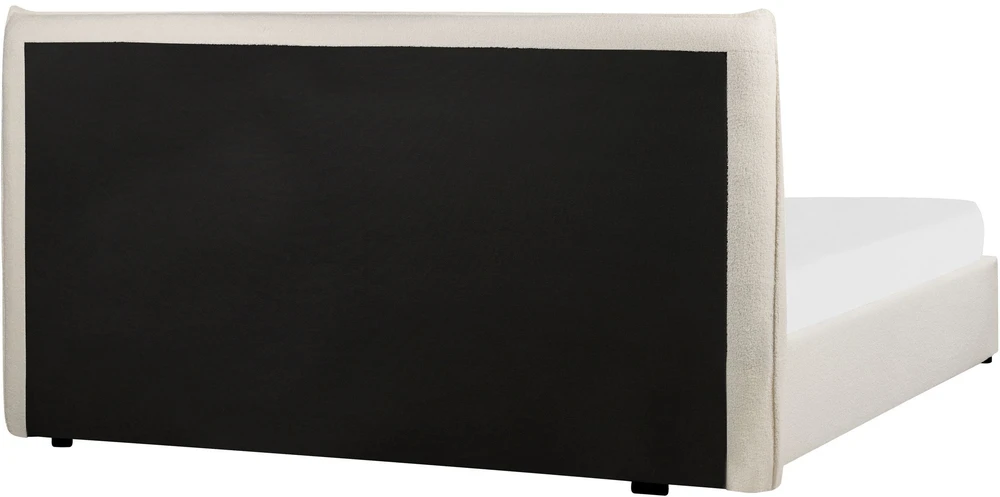 Beliani Lova su patalynės dėže LAVAUR, bouclé audinys, pieno balta, 180 x 200 cm