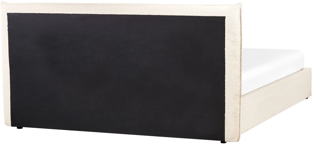 Beliani Lova su patalynės dėže LAVAUR Boucle smėlio spalvos 180 x 200 cm
