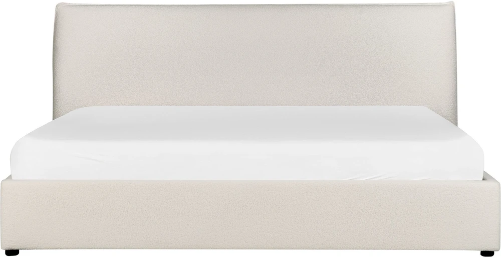 Beliani Lova su patalynės dėže LAVAUR, bouclé audinys, pieno balta, 180 x 200 cm