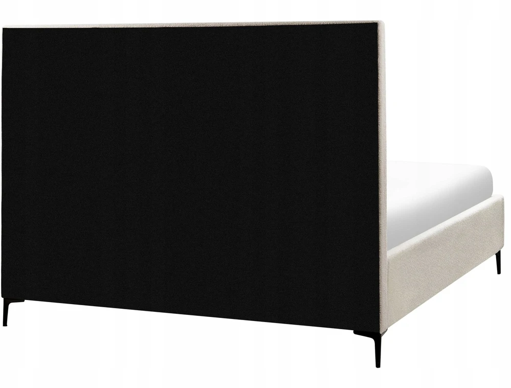 Beliani Lova su patalynės dėže SEZANNE Boucle kreminės baltos spalvos 180 x 200 cm