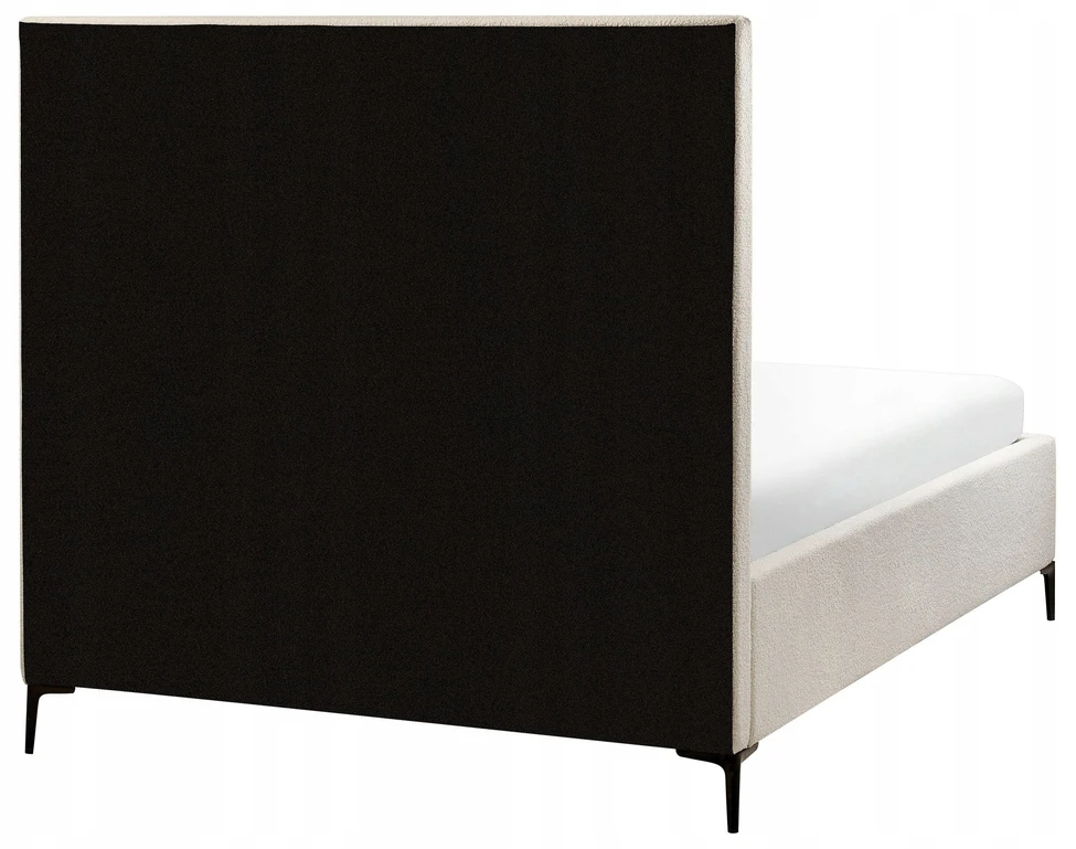 Beliani Dvipulė lova SEZANNE Boucle balta 140 x 200 cm