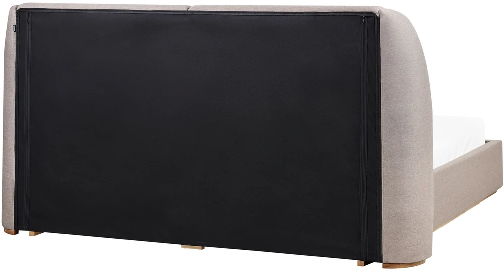 Beliani Lova su patalynės dėže MONESTIER smėlio pilkos spalvos 180 x 200 cm