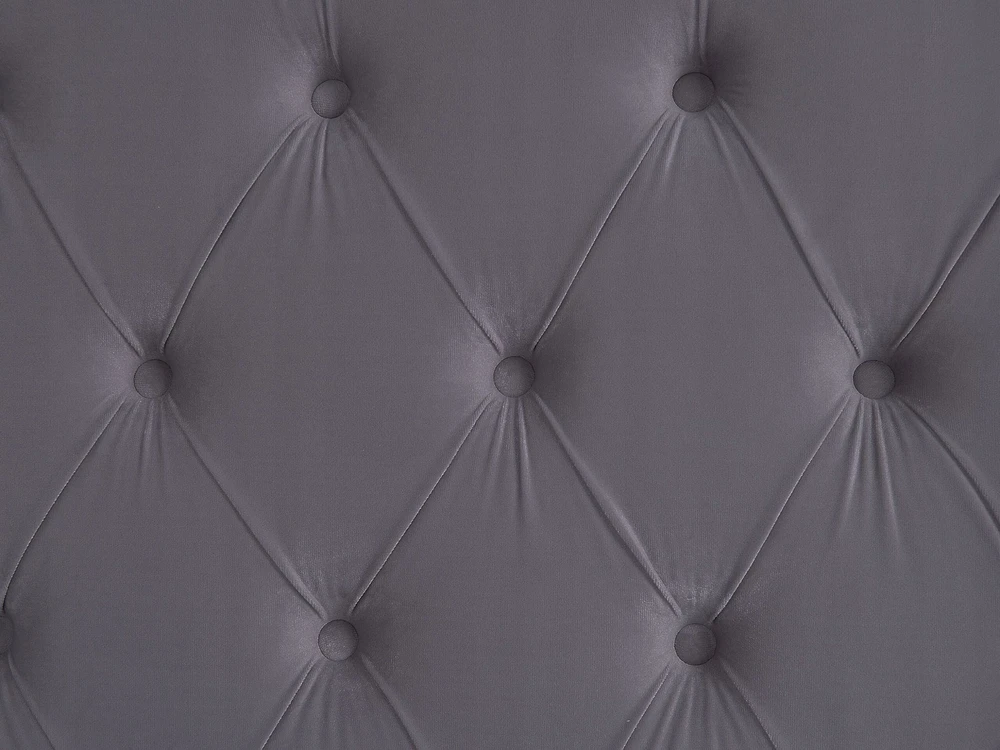 Beliani Lova su patalynės dėže LUBBON, veliūrinė, pilka, 140 x 200 cm