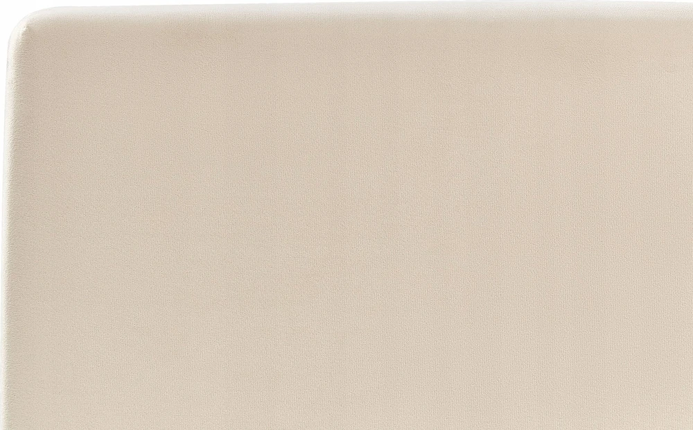 Beliani Lova su patalynės dėže BOUSSE, veliūrinė, šviesiai smėlio spalvos, 140 x 200 cm