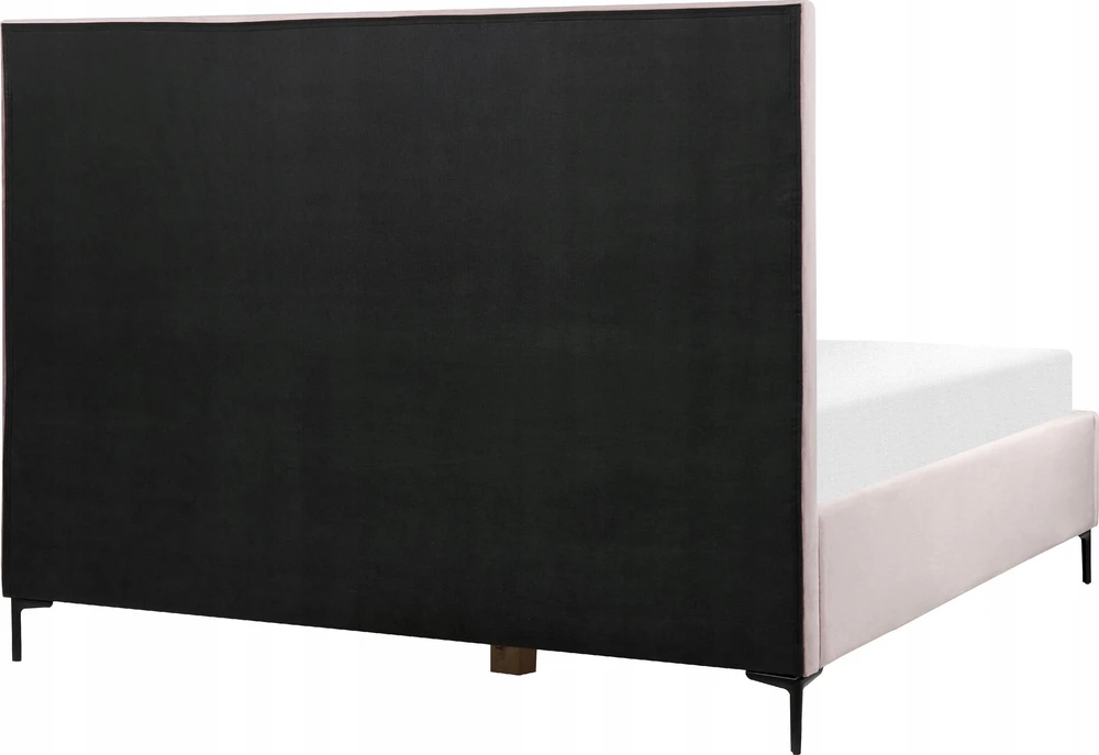 Beliani Lova su patalynės dėže SEZANNE, veliūras, rožinė, 180 x 200 cm