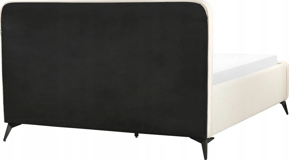 Beliani Švelnaus aksomo lovos rėmas VALOGNES 160 x 200 cm šviesiai smėlio spalvos
