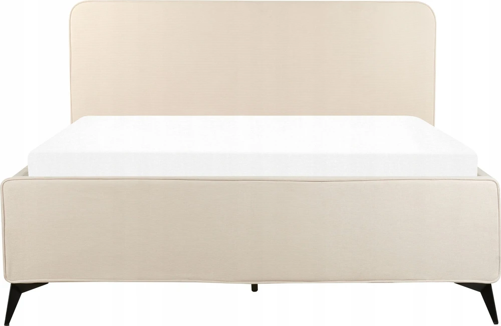 Beliani Švelnaus aksomo lovos rėmas VALOGNES 160 x 200 cm šviesiai smėlio spalvos