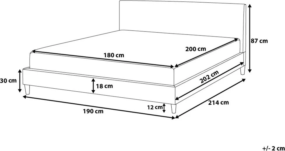 Beliani Lova FITOU 180 x 200 cm juoda