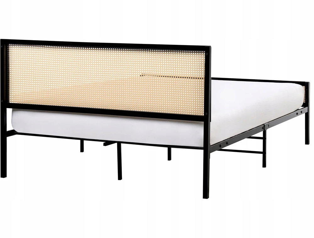 Beliani Technorattano lova AVANTON 140 x 200 cm juoda
