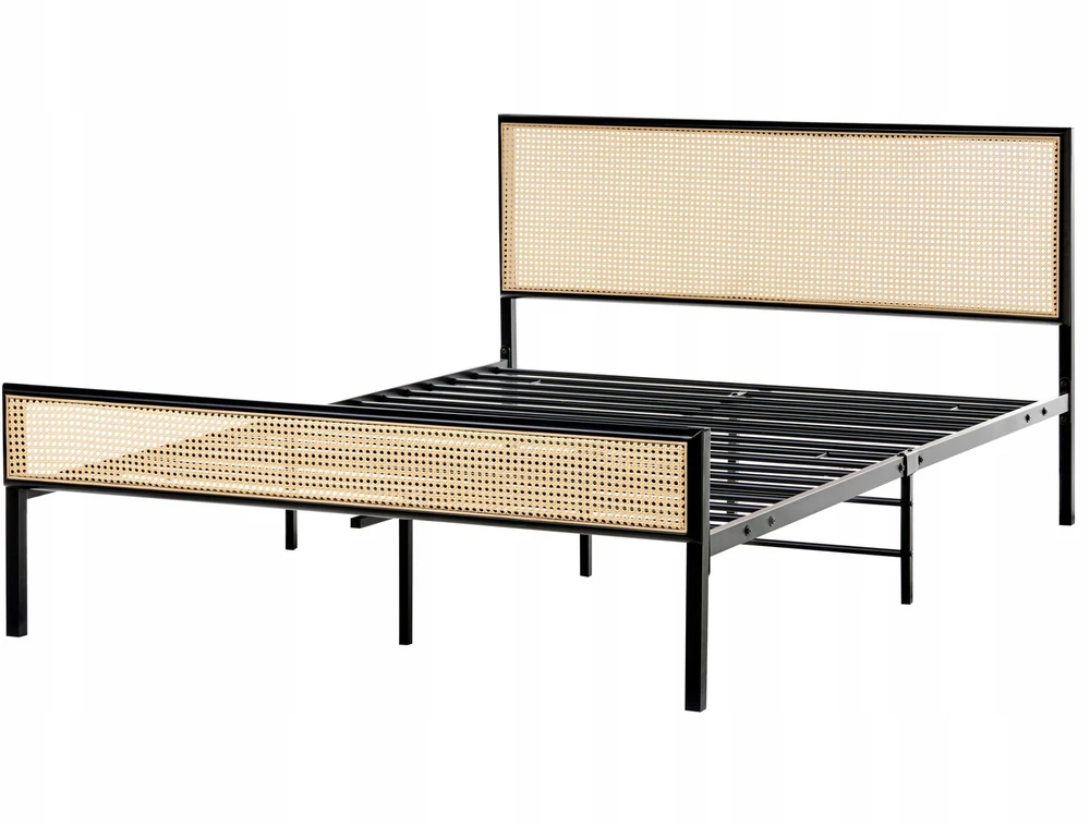 Beliani Technorattano lova AVANTON 140 x 200 cm juoda