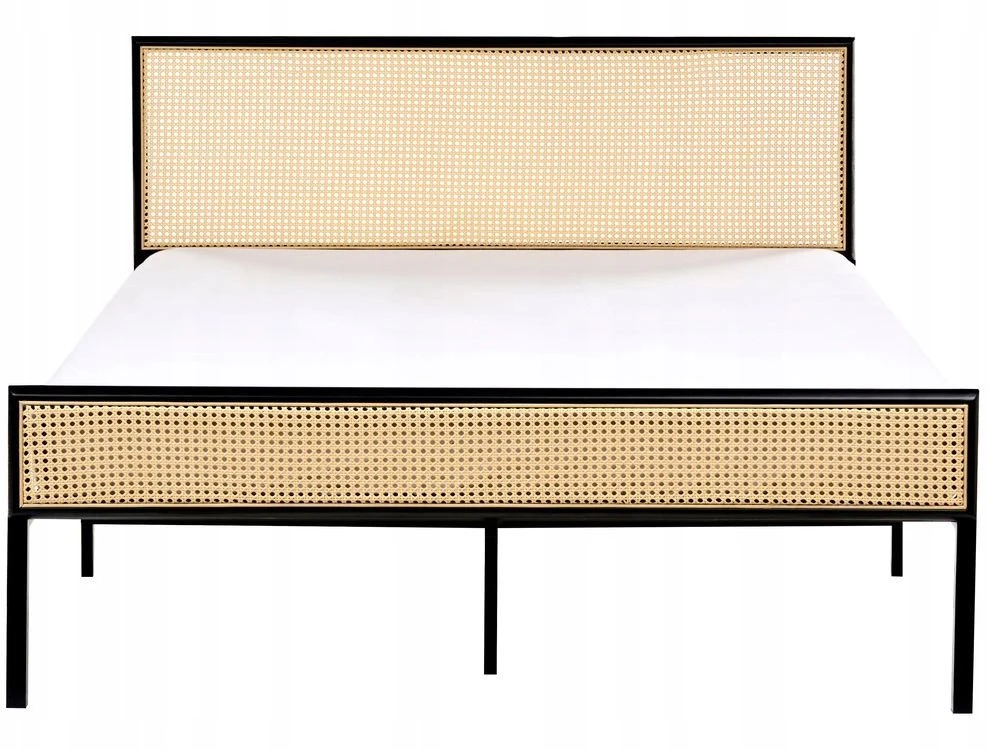 Beliani Technorattano lova AVANTON 140 x 200 cm juoda