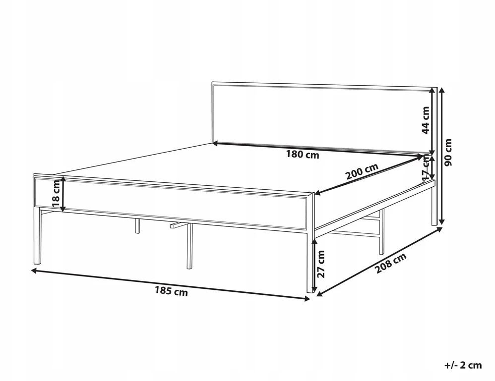 Beliani Technorattano lova AVANTON 180 x 200 cm juoda