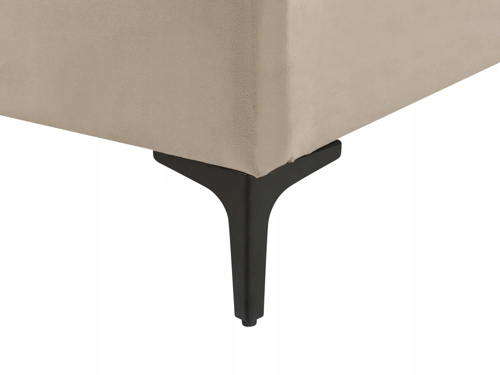 Beliani Dviejų asmenų lova Velvet SUZETTE 160 x 200 cm smėlio spalvos