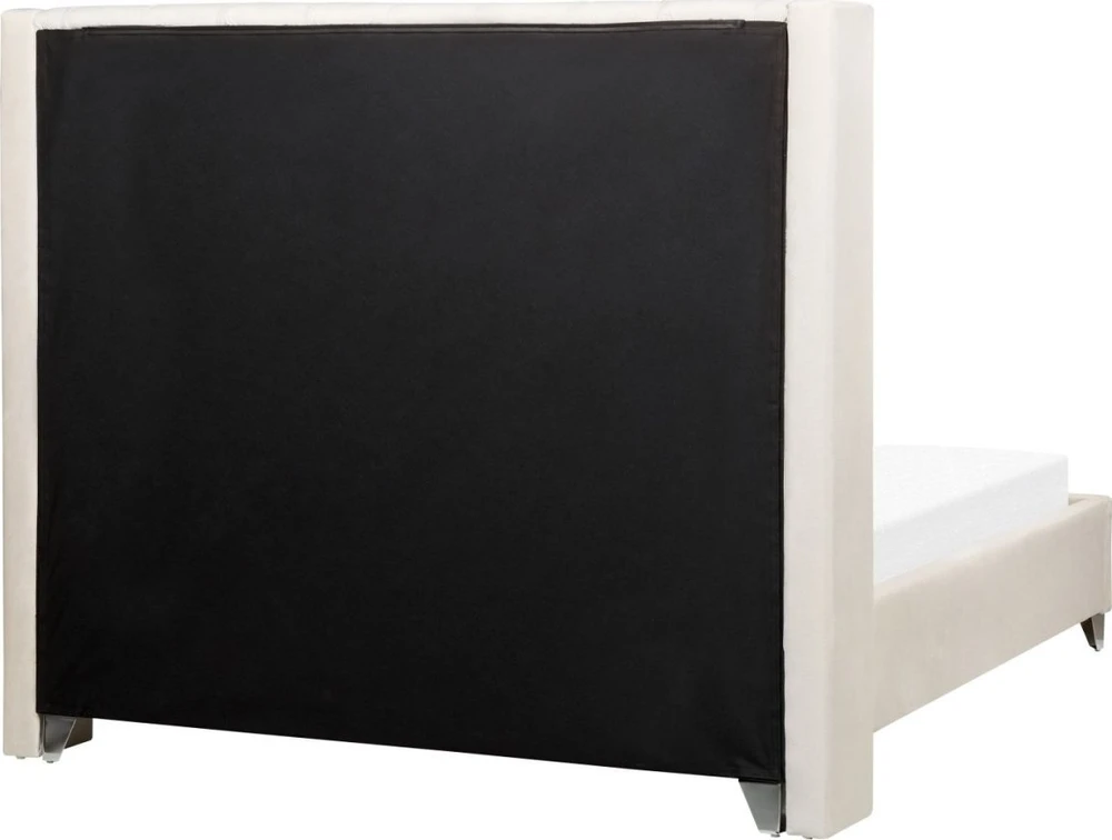 Beliani Veliūrinė lova LUBBON 140 x 200 cm kreminės spalvos