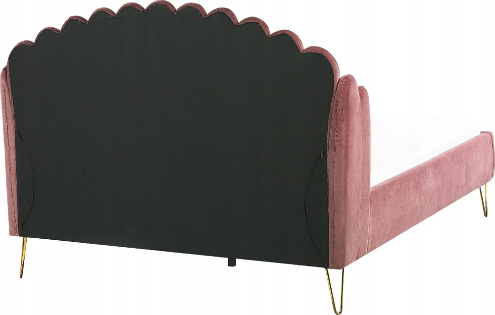 Beliani Velvetinė lova AMBILLOU 140 x 200 cm, rožinė