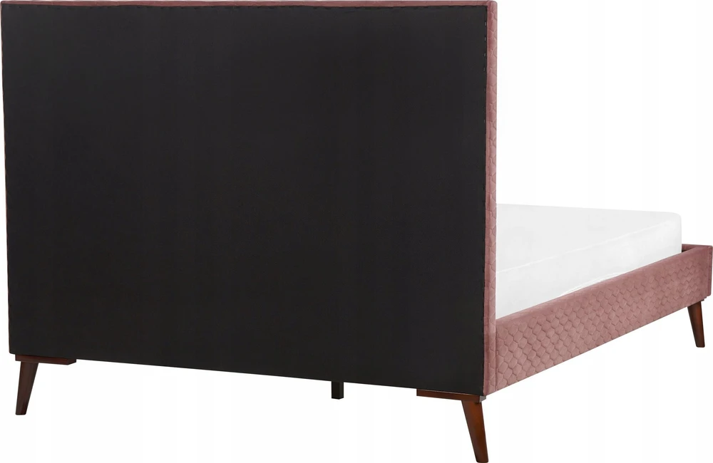 Beliani Velvetinė lova BAYONNE 140 x 200 cm rožinė
