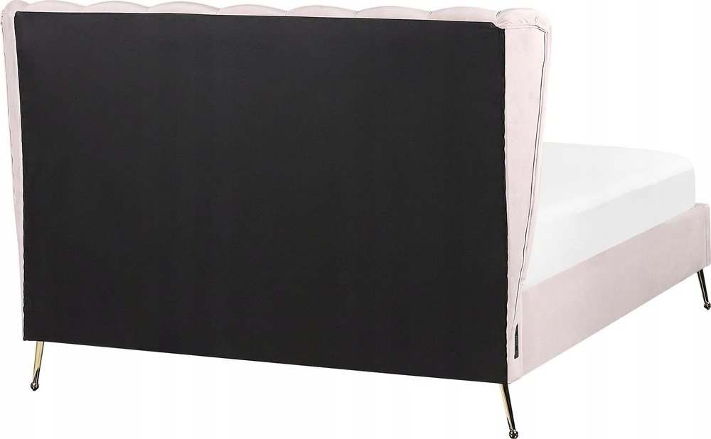 Beliani Veliūrinė lova MIRIBEL 140 x 200 cm, pastelinė rožinė