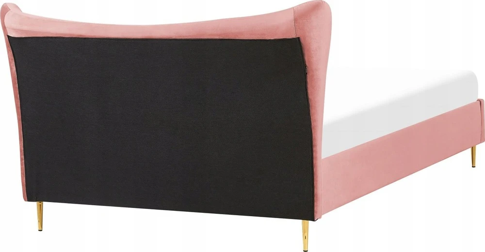 Beliani Velvetinė lova CHALEIX 160 x 200 cm persikinė
