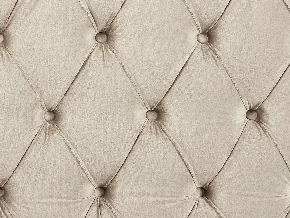 Beliani Velvetinė lova AYETTE 160 x 200 cm smėlio spalvos
