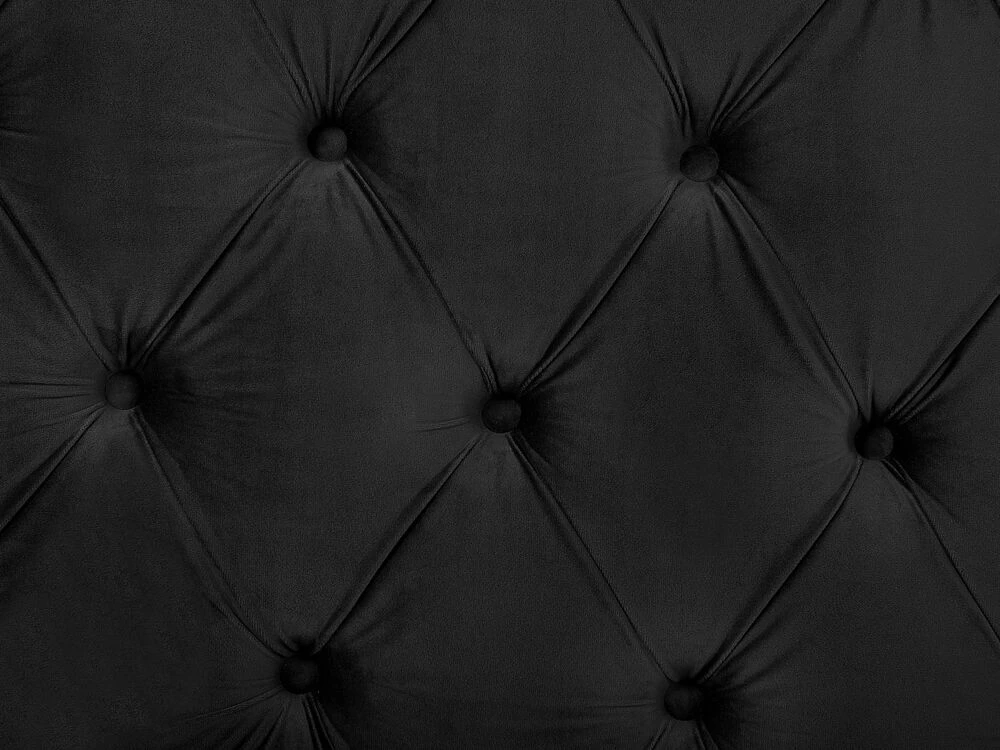 Beliani Dviejų asmenų lova AYETTE 180 x 200 cm, juoda, veliūras