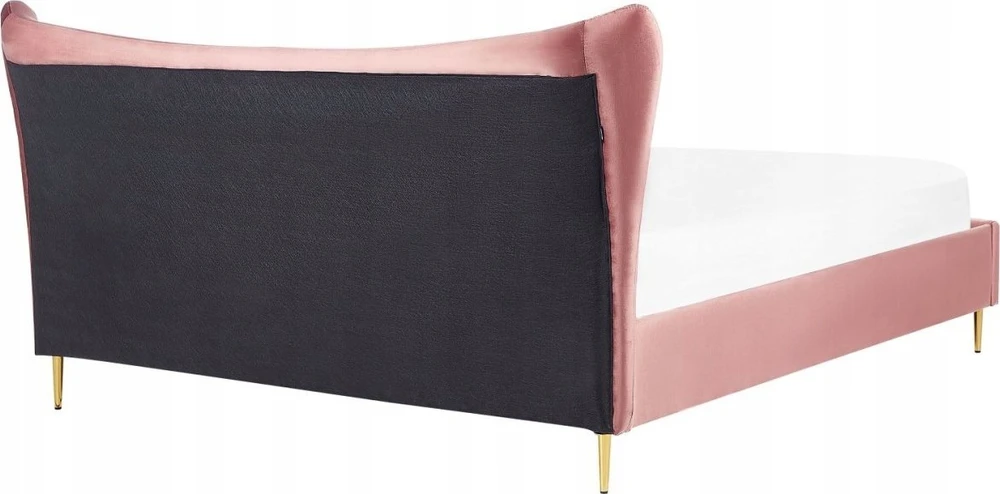 Beliani Velvetinė lova CHALEIX 180 x 200 cm persiko spalvos