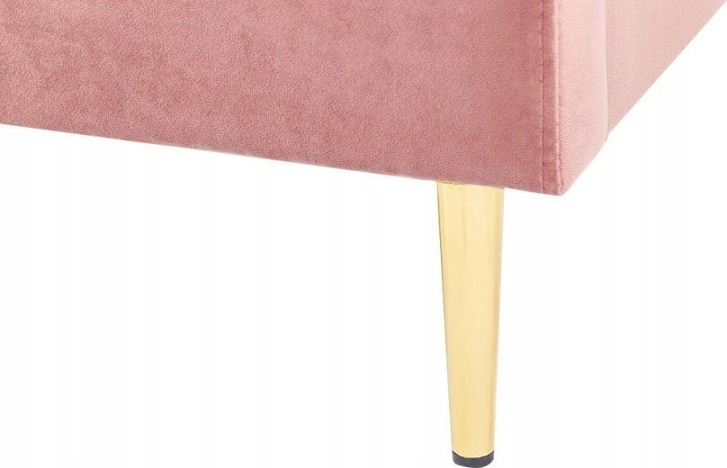 Beliani Velvetinė lova CHALEIX 180 x 200 cm persiko spalvos