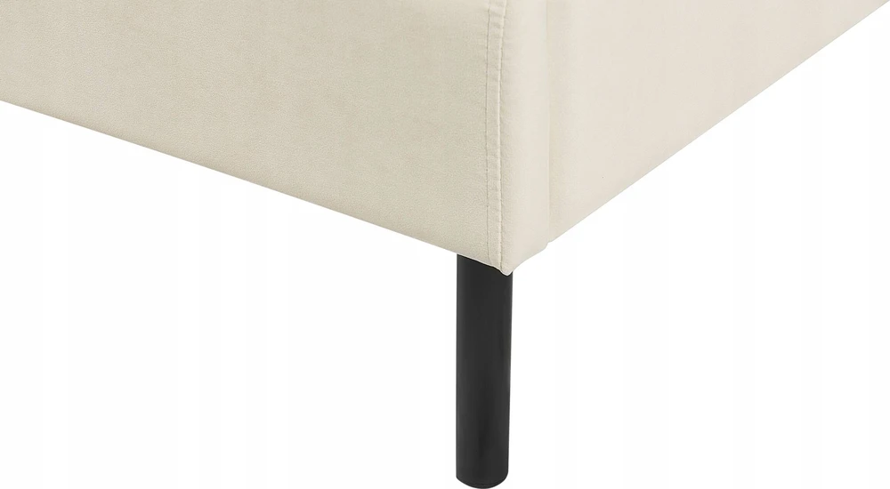 Beliani Dviejų asmenų lova Velvet ARETTE 180 x 200 cm šviesiai smėlio spalvos