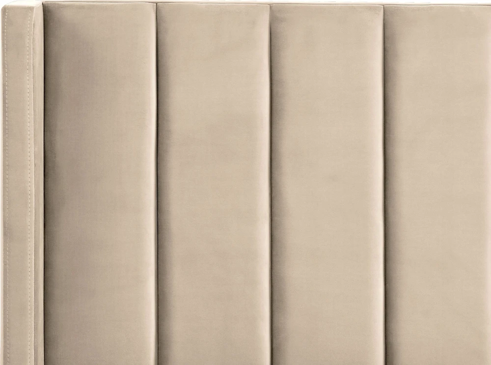 Beliani VILLETTE veliūrinė lova 180 x 200 cm smėlio spalvos