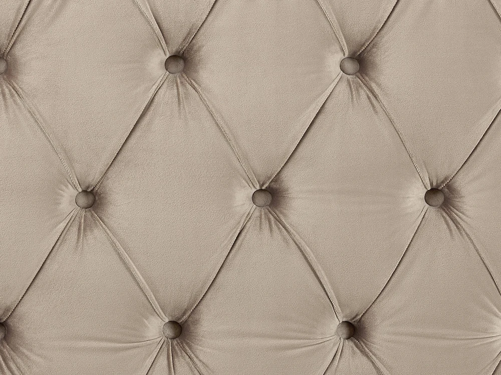 Beliani Dvigulė lova AYETTE 180 x 200 cm, smėlio spalvos veliūras